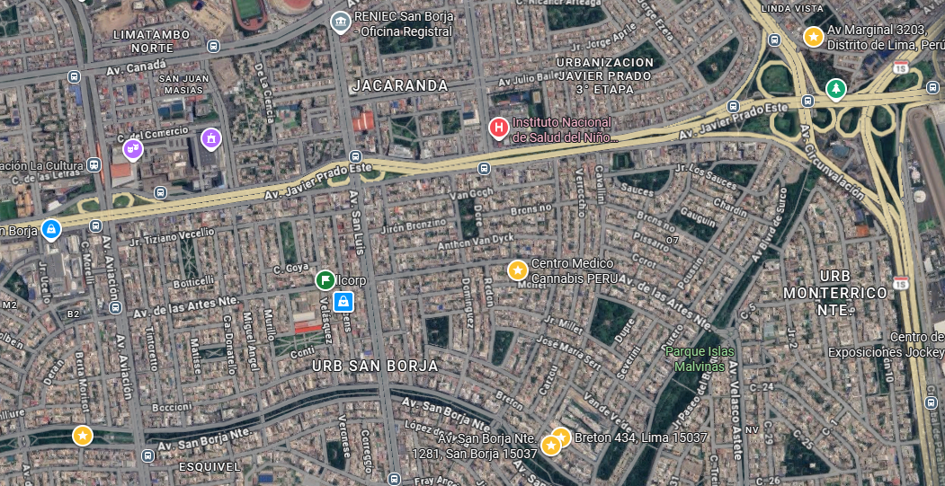 Mapa de ubicación: San Borja, Lima - Perú